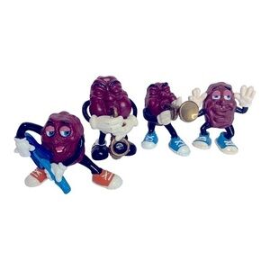 California Raisins 1988 Vintage Retro a figurines Given out by Hardee’s set of 4
